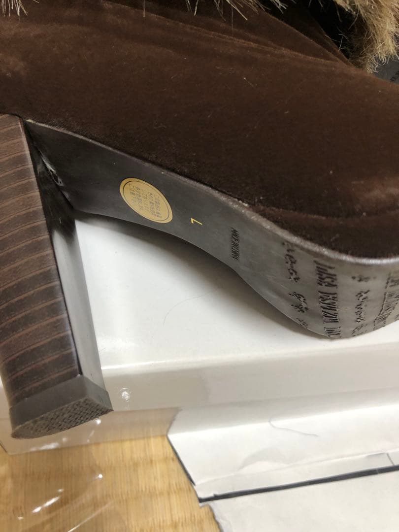 LIZLISABIGリボンブーツ ファー付き　ブラウン　美品　y2k姫系　当時物