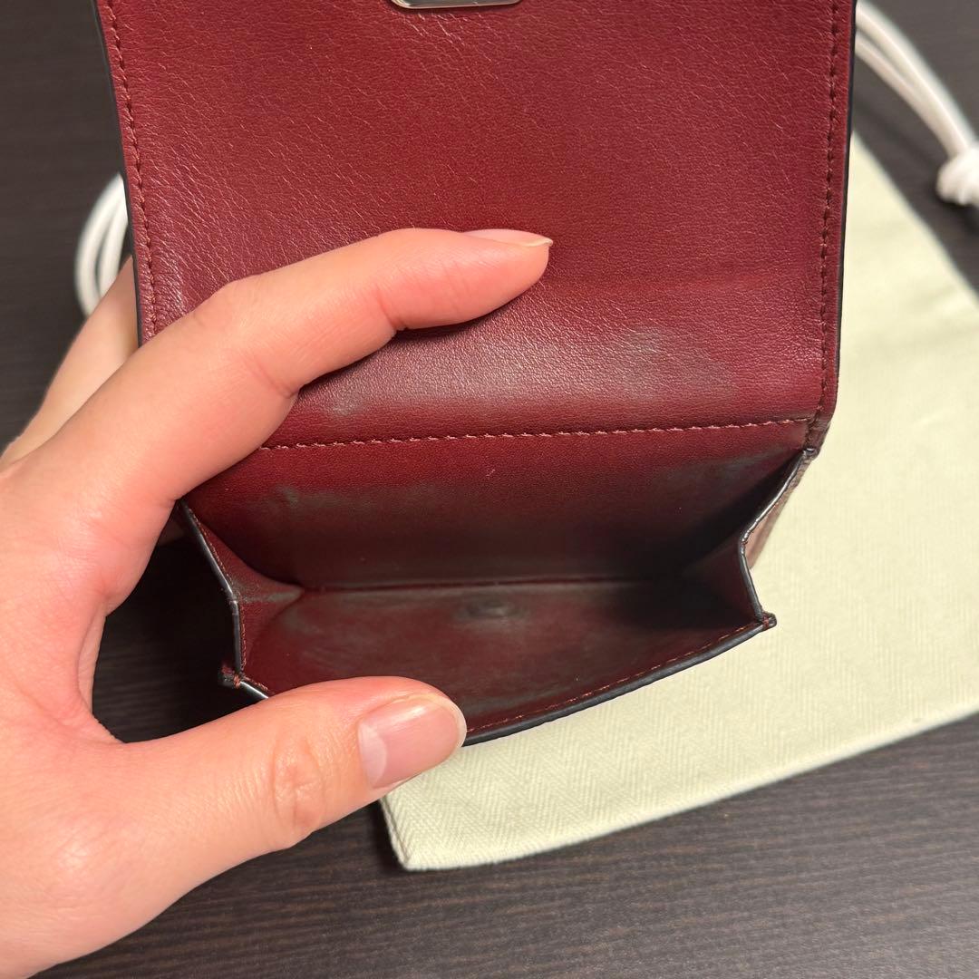 《値下げ》ロエベ アナグラム トライフォールド ウォレット 三つ折り財布 赤系
