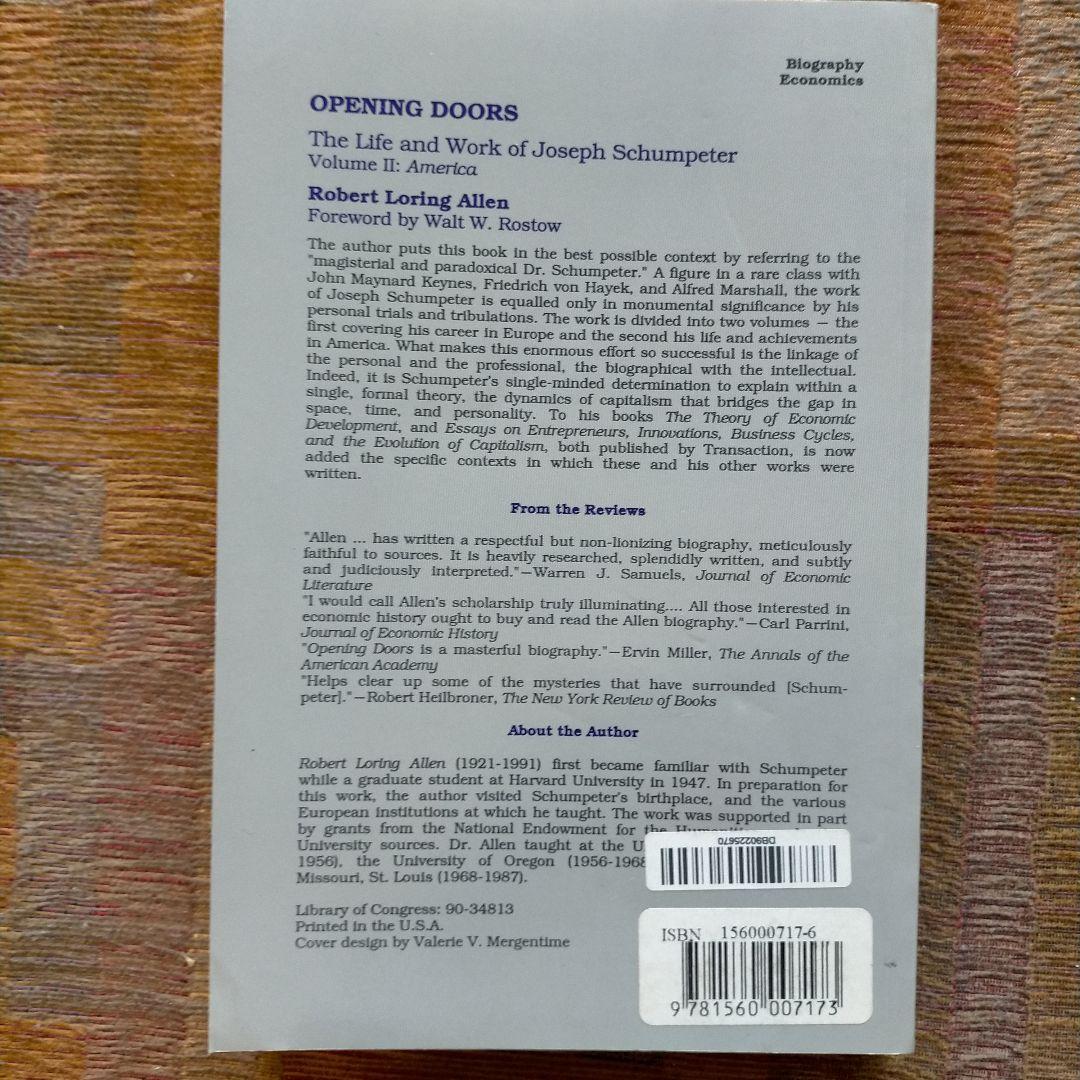 洋書 Opening Doors Life & Work of SCHUMPETER