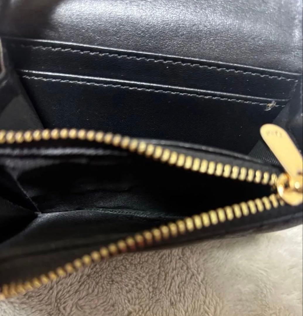 Christian Dior ディオール カナージュ 二つ折り財布 ブラック