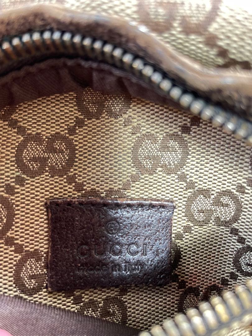 GUCCI GGキャンバス×レザー ウエストバッグ ウエストポーチ ショルダー