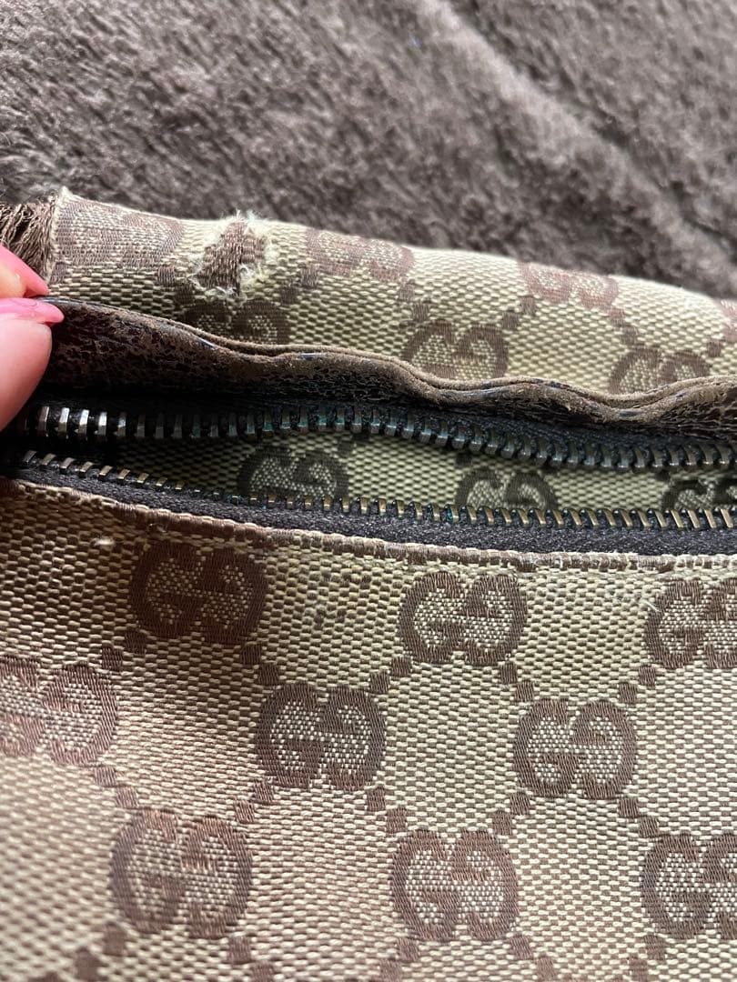 GUCCI GGキャンバス×レザー ウエストバッグ ウエストポーチ ショルダー