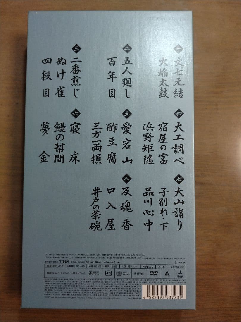 中古良品　落語研究会　古今亭志ん朝 全集上・下　DVD　（下巻未開封）