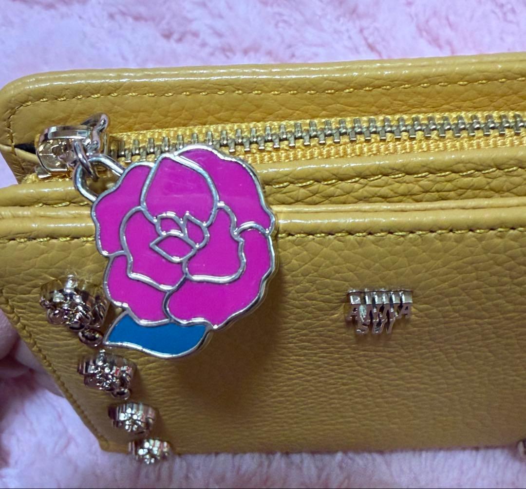 ANNA SUI 折り財布　イエローバラ