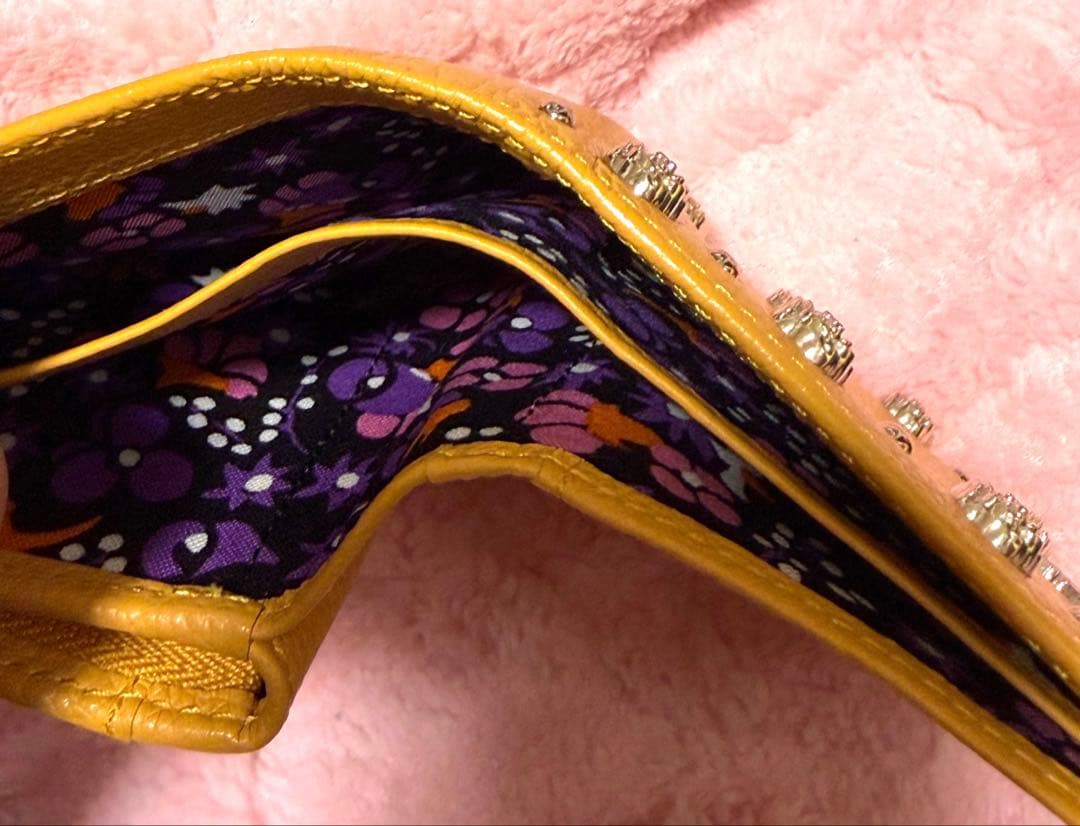 ANNA SUI 折り財布　イエローバラ