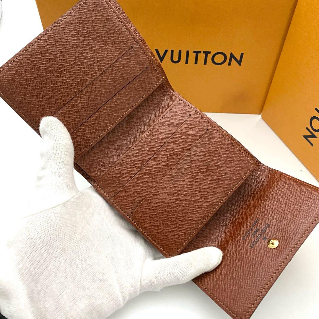 保管品　ルイヴィトン　モノグラム　エリーズ　三つ折り財布　wホック