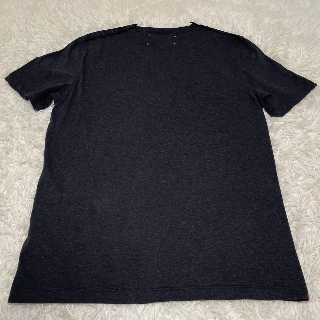 【美品】メゾンマルジェラ Tシャツ 半袖 48 ショルダーディテール ブラック