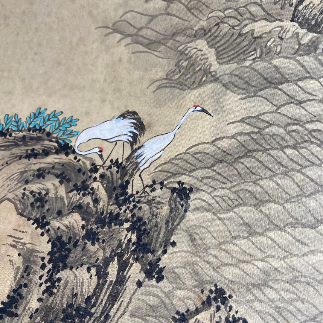 古い中国山水画 掛軸 水墨画