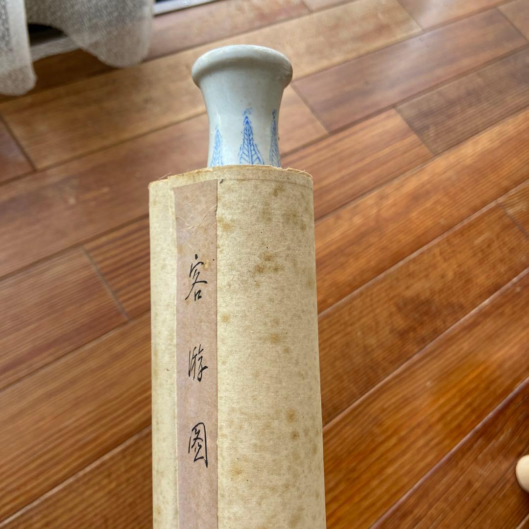 古い中国山水画 掛軸 水墨画