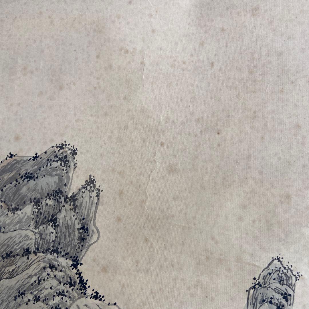 古い中国山水画 掛軸 水墨画
