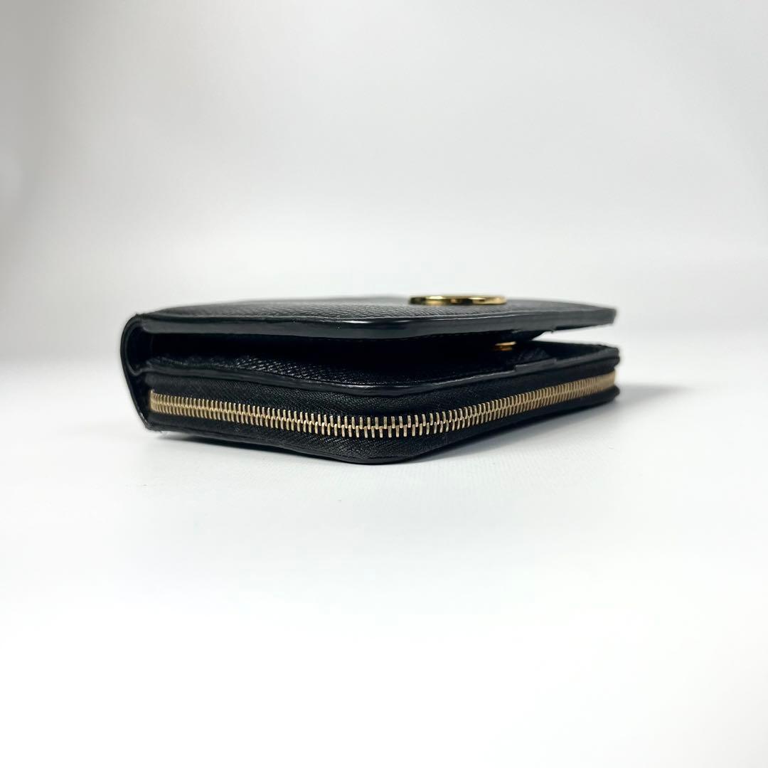 希少✨フェンディ ２つ折り財布 エフイズ FFロゴ ファスナー ブラック