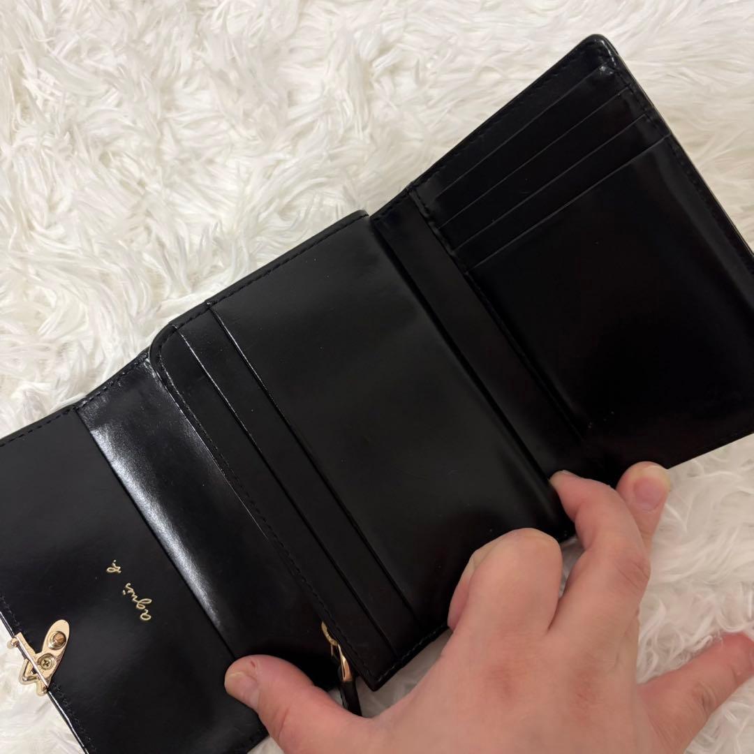 アニエスベー ボヤージュ ミニウォレット 3つ折財布 レザー ブラック