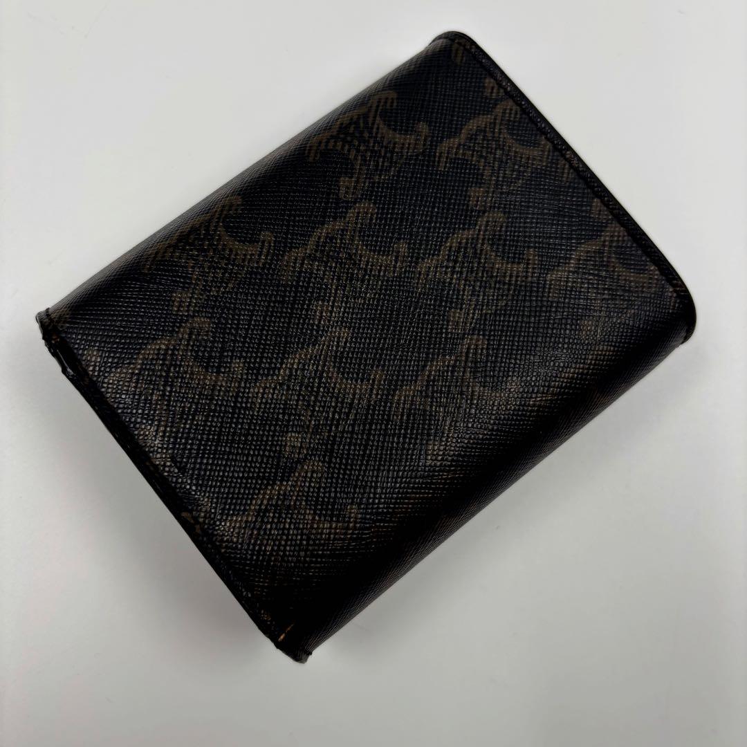 ✨希少✨　CELINE トリオンフ　三つ折り財布　PVC 総柄　マカダム　保存袋