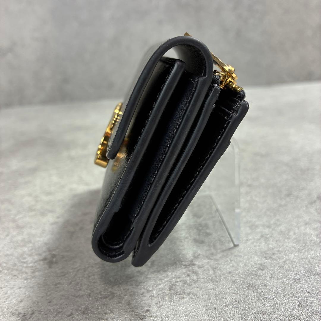 あ*き様 美品✨CELINE セリーヌ デカロゴ金具 ケース付　コンパクト