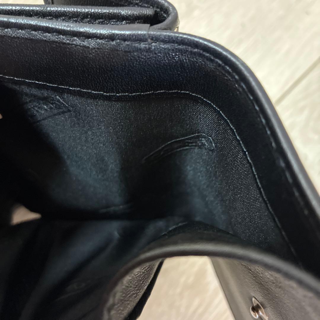 COACH コーチ 三つ折り財布 シグネチャー ブラック キャンバス レザー黒