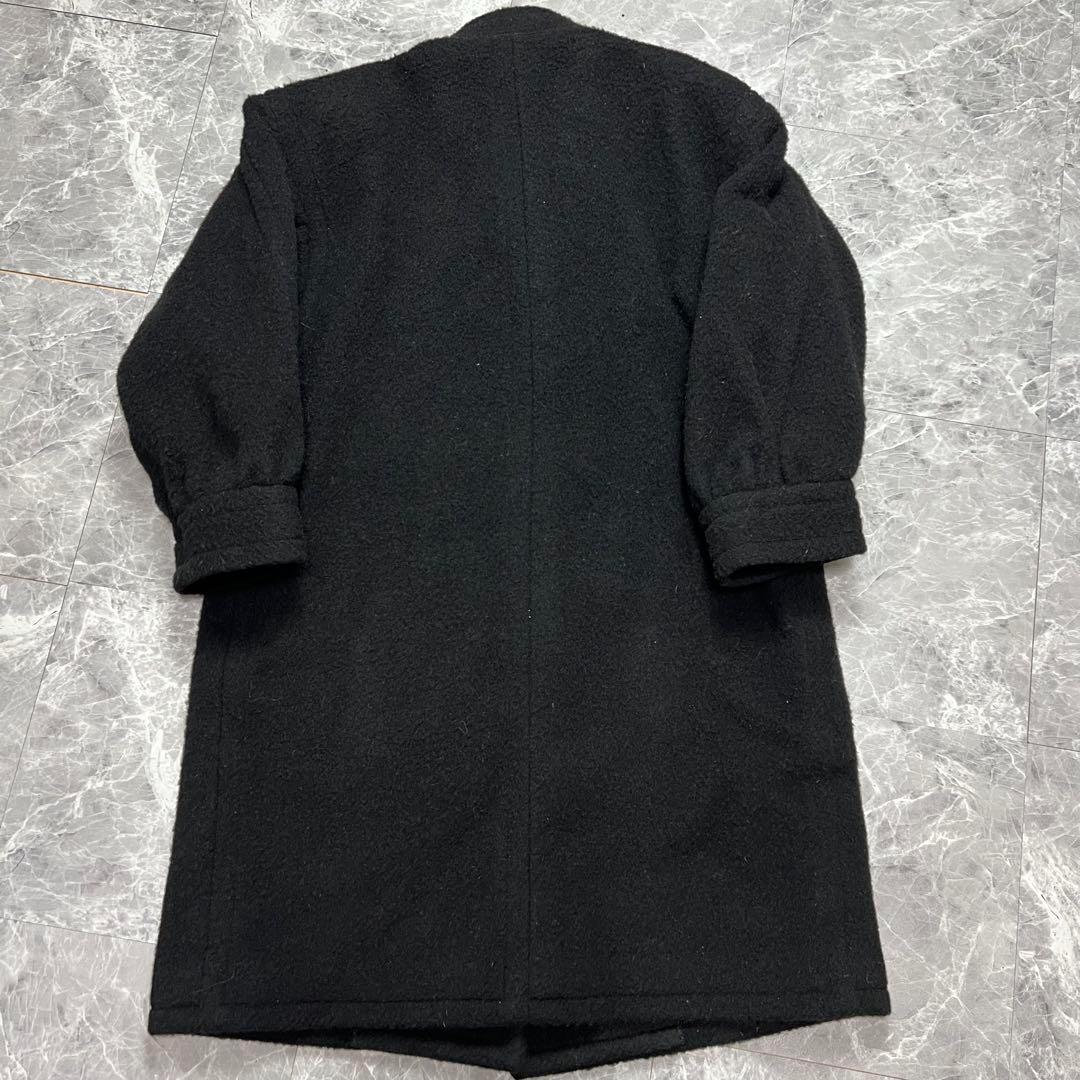 イブサンローラン♡ウール　ロングコート　ダブルブレスト　黒　ブラック　XL相当