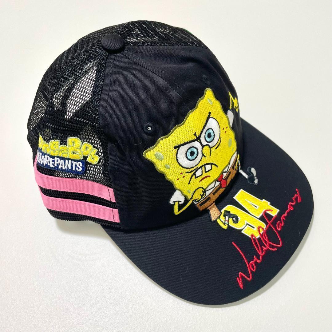 Supreme シュプリーム スポンジボブ コラボ キャップ 帽子 メッシュ 黒