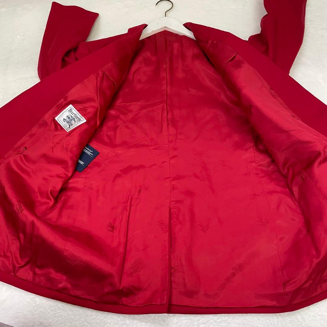極美品　BURBERRY 金ボタン　赤いダブルブレストテーラードジャケット