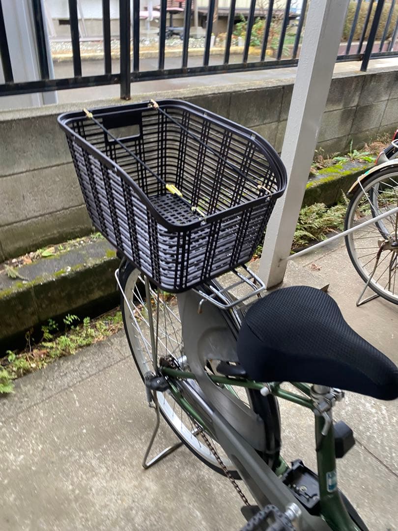 電動アシスト自転車 グリーン バスケット2つ付き
