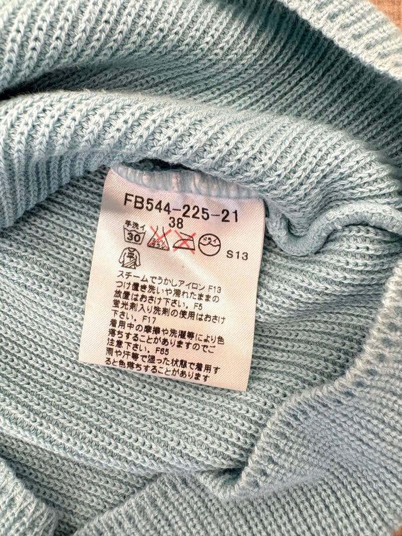 レア✨️バーバリーブルーレーベル サマーニット ポロシャツ 水色ノバチェック 38