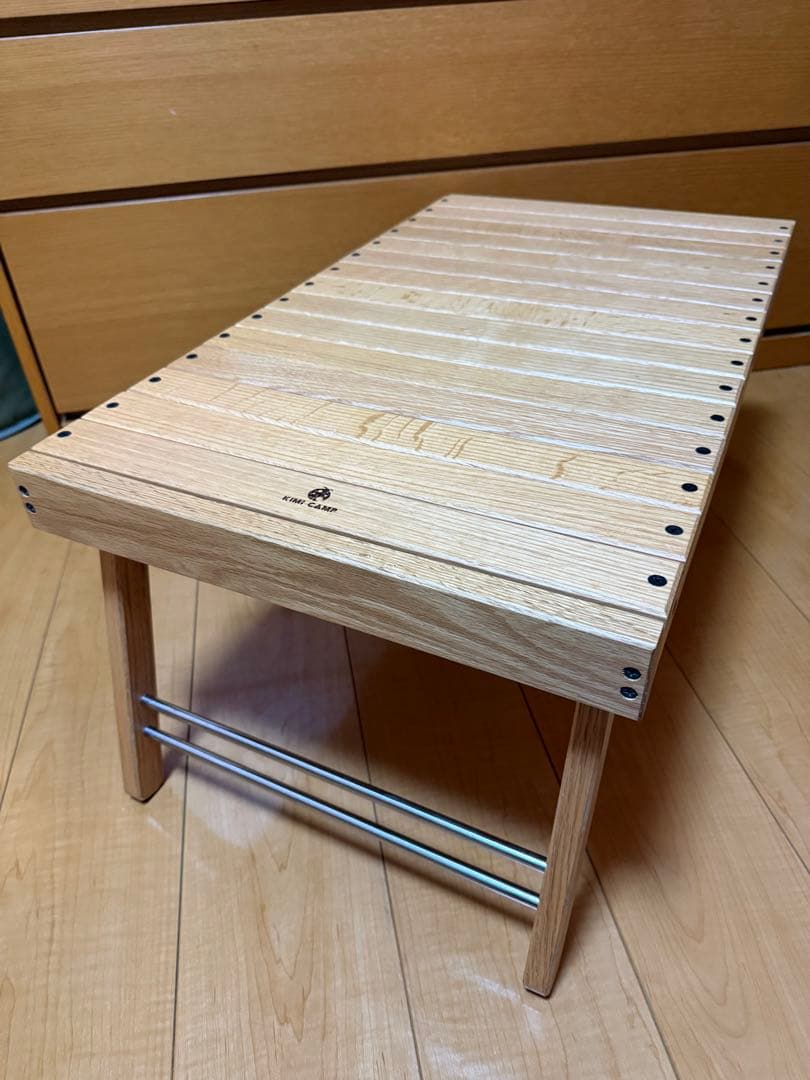 (希少カラー) KIMICAMP ムーンテーブル ウッドテーブル収納バッグ付き