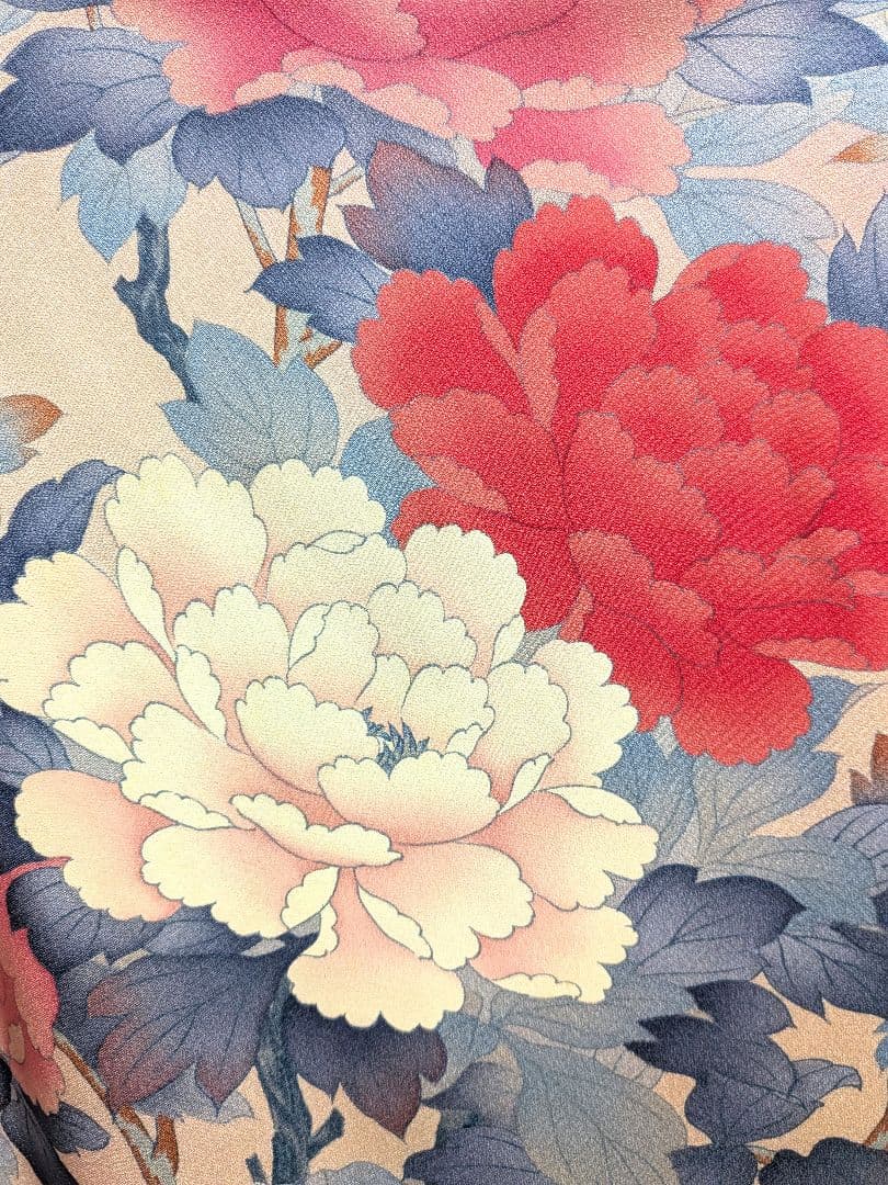 振袖フルセット(9点)成人式・高級手描き・くすみカラー・大輪牡丹