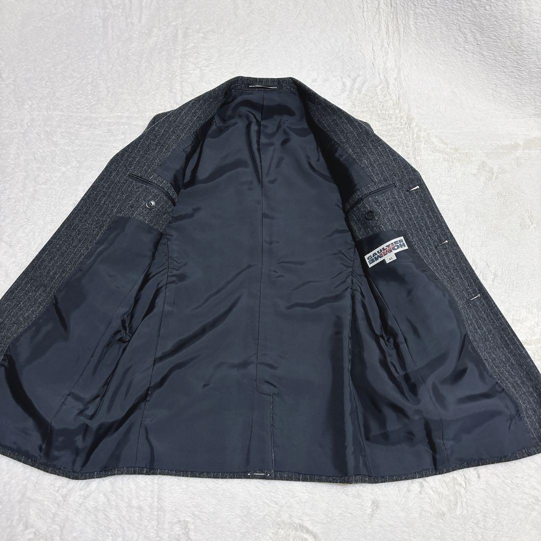 【美品】　ジャンポールゴルチェオム　ジャケット グレー　ストライプ　3ボタン