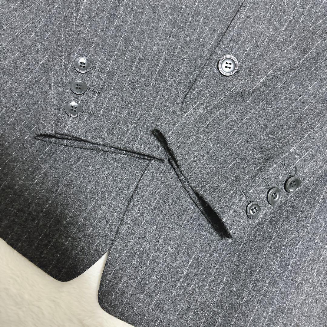 【美品】　ジャンポールゴルチェオム　ジャケット グレー　ストライプ　3ボタン