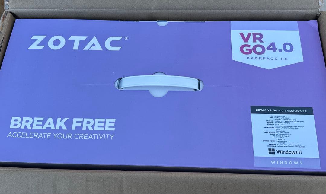 新品未使用　ZOTAC VR GO 4.0 A4500