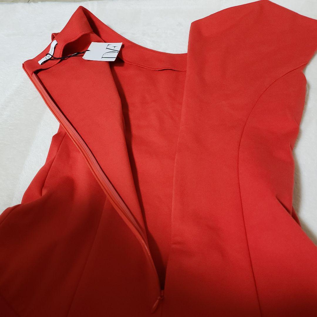 新品Diane von Furstenberg 赤 ノースリーブ ワンピース