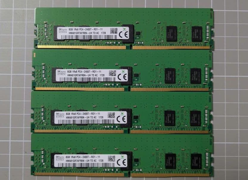 DDR4 8GB メモリ 16枚セット ECC※　合計128GB