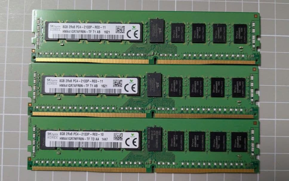DDR4 8GB メモリ 16枚セット ECC※　合計128GB