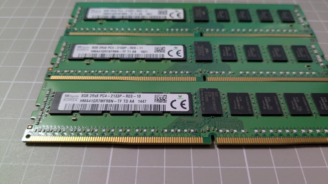 DDR4 8GB メモリ 16枚セット ECC※　合計128GB