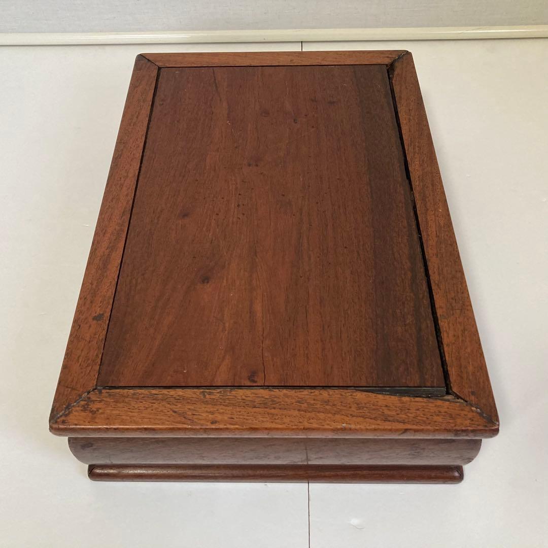 古い花台 置物台 飾り台 展示 花瓶 香炉 長方形 高め 木製 骨董品 レトロ