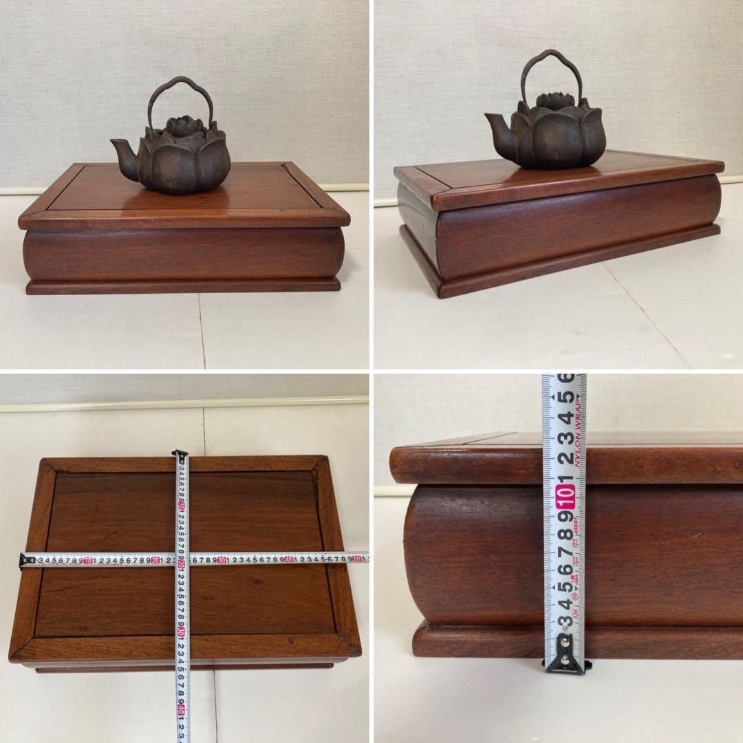 古い花台 置物台 飾り台 展示 花瓶 香炉 長方形 高め 木製 骨董品 レトロ