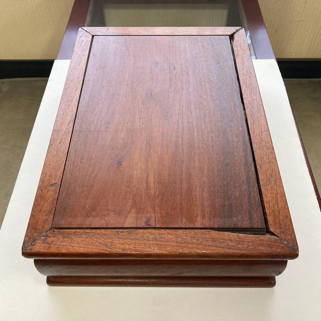 古い花台 置物台 飾り台 展示 花瓶 香炉 長方形 高め 木製 骨董品 レトロ