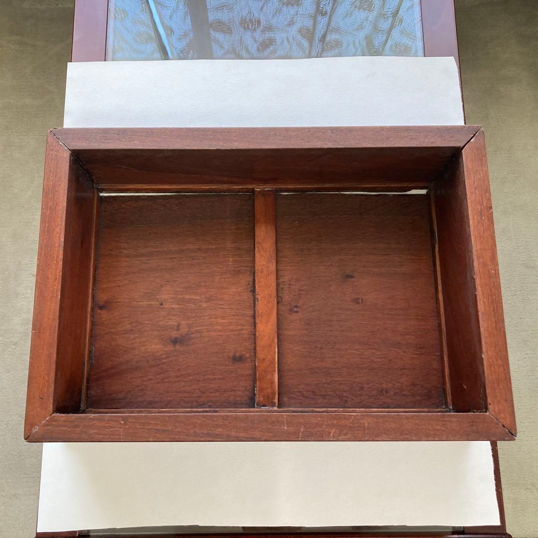 古い花台 置物台 飾り台 展示 花瓶 香炉 長方形 高め 木製 骨董品 レトロ