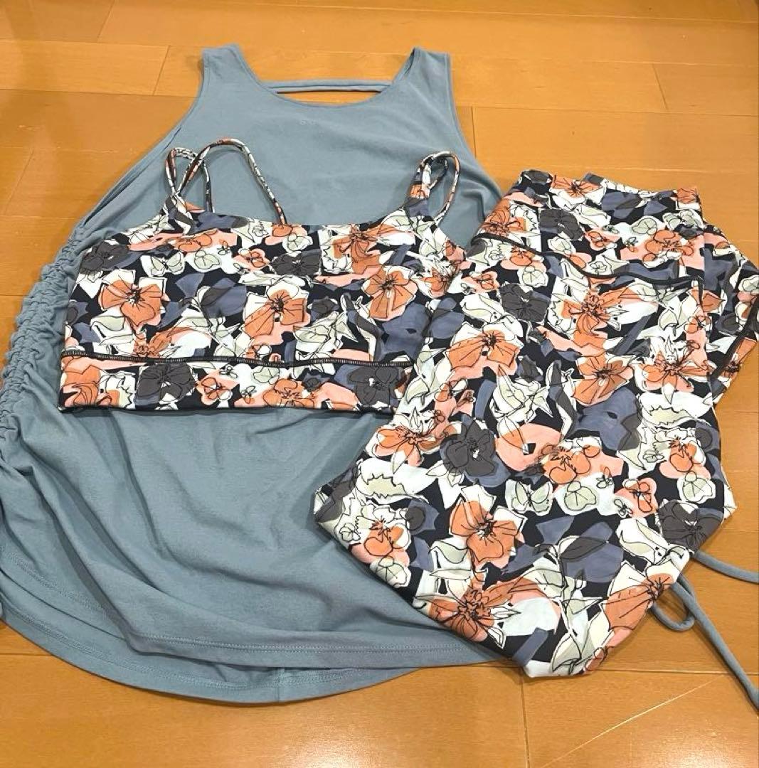★美品‼︎ SUKALA ミックスフラワーセパレートタンクトップ＆プリントレギンス