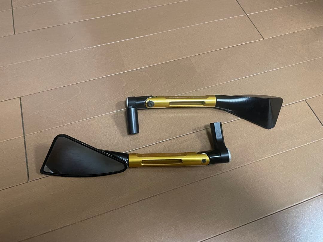 リゾマ　rizoma バイク用ミラー ゴールド ブラック 左右セット