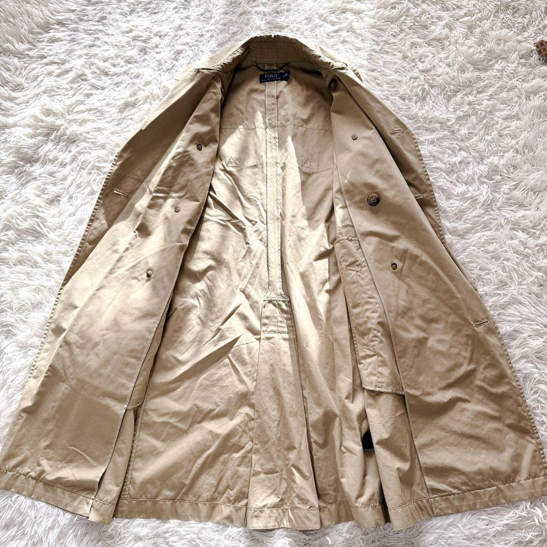 ポロ　ラルフローレン ベージュ トレンチコート M-L ベルト　ダブル　マキシ丈