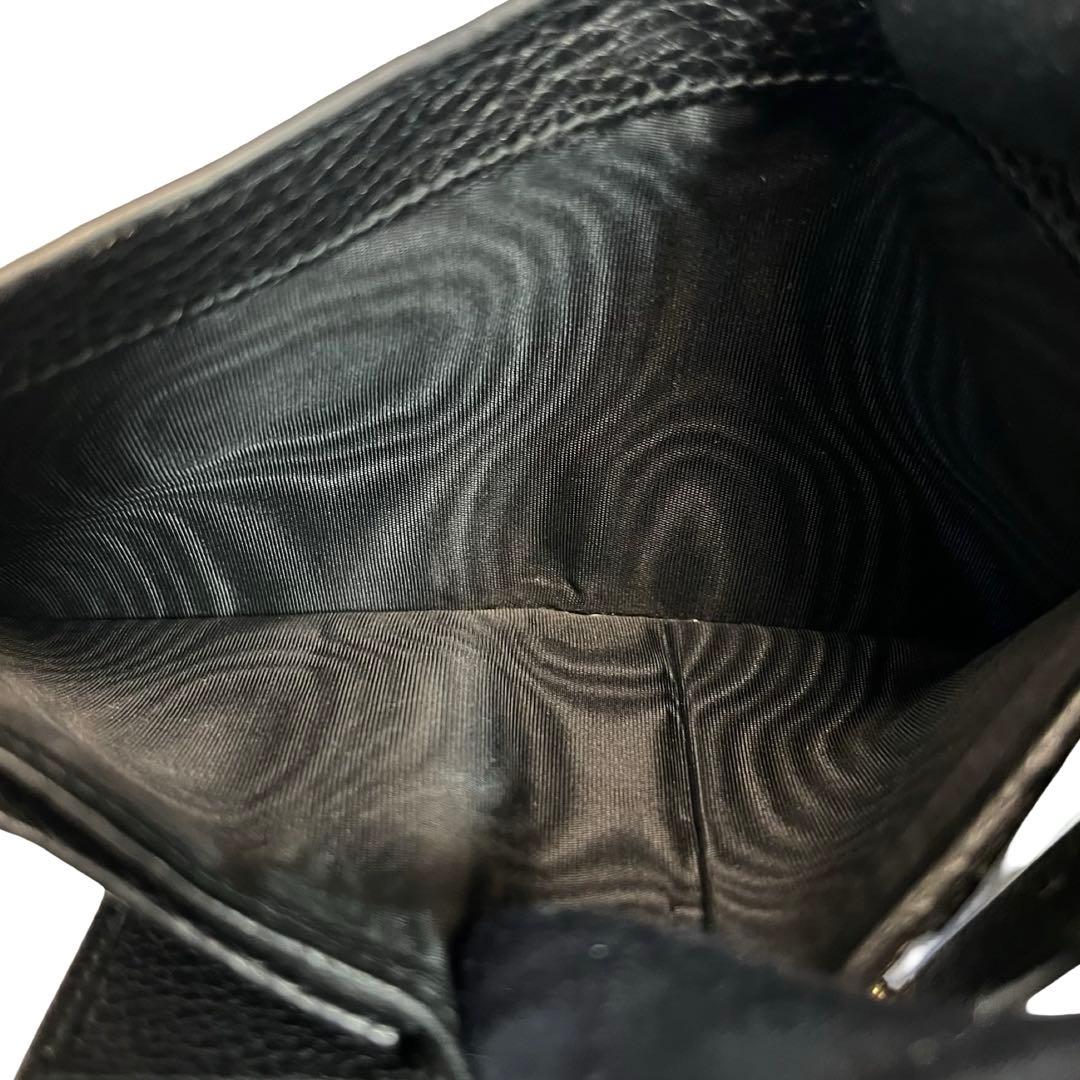 希少✨ミュウミュウ 三つ折り財布 ヴィッテロダイノ ロゴ金具 ブラック レザー