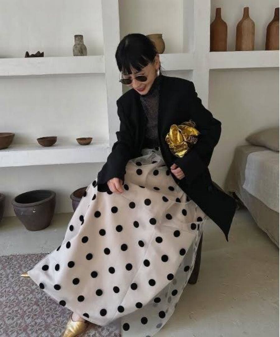 ameri アメリ OTONA MUSE DOT TULLE SKIRT