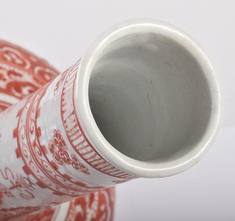 中国　赤絵　花鳥文　天球瓶　C　3570B