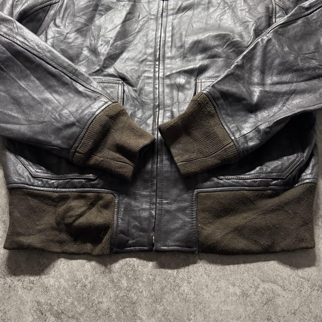 【90s vintage】フライトジャケット　L G-1 本革 短丈　USA 黒