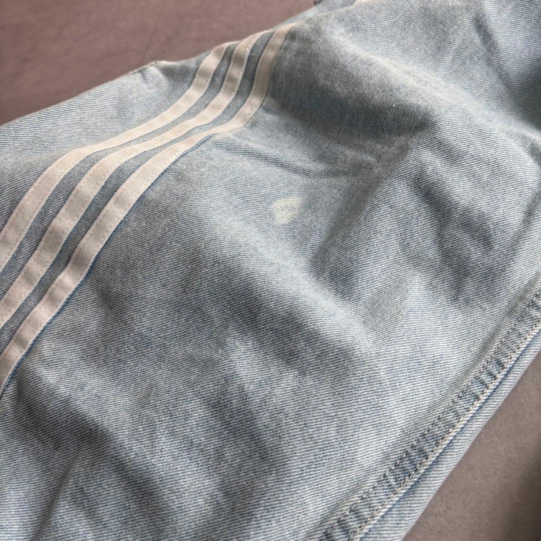 adidas Adilenium デニムカーゴパンツ　クリアブルー 紐なし　25