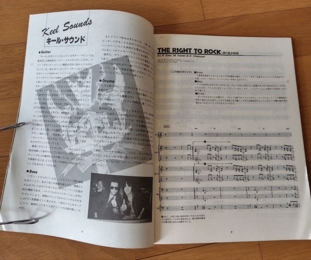 KEEL　誇り高き挑戦　THE RIGHT TO ROCK バンドスコア