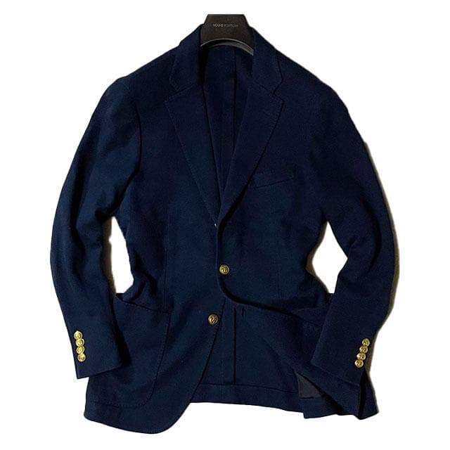 トゥモローランド「ピルグリム」×ゼニア社 ホップサック織り紺ブレザー 44 美品