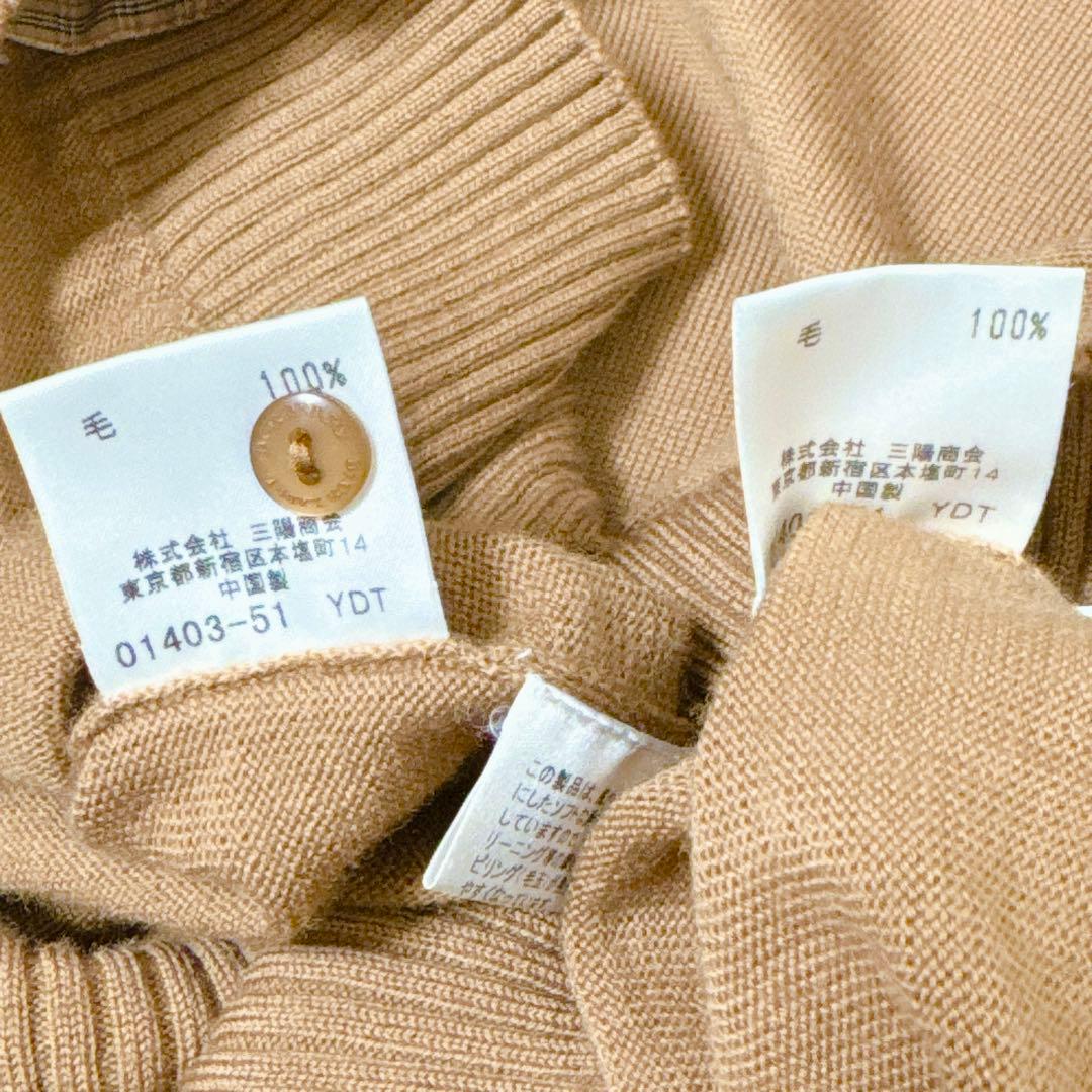 BURBERRY アンサンブル キャメル 長袖カーディガン 半袖ニット 2点 M