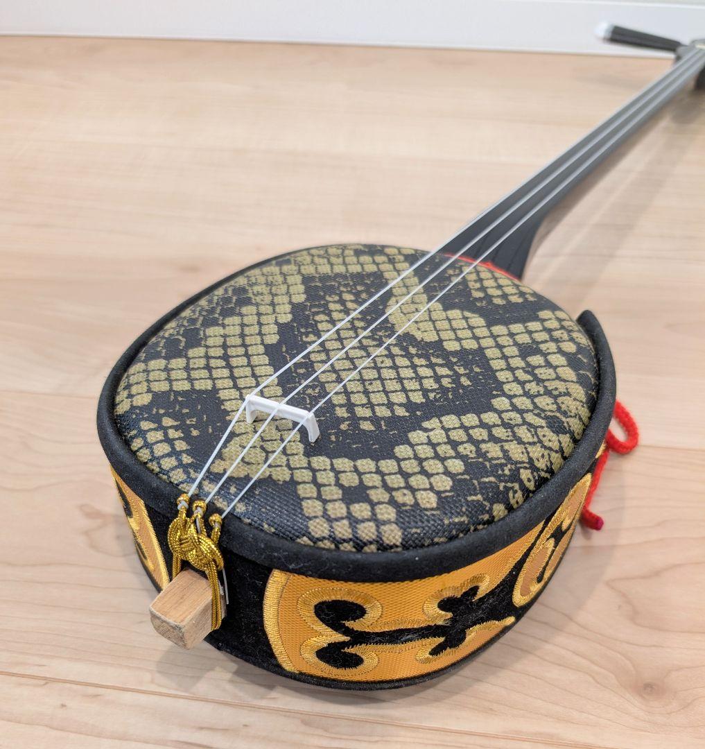 良品 本格 沖縄三線 蛇味線 沖縄三味線 初心者 人工革 ヘビ
