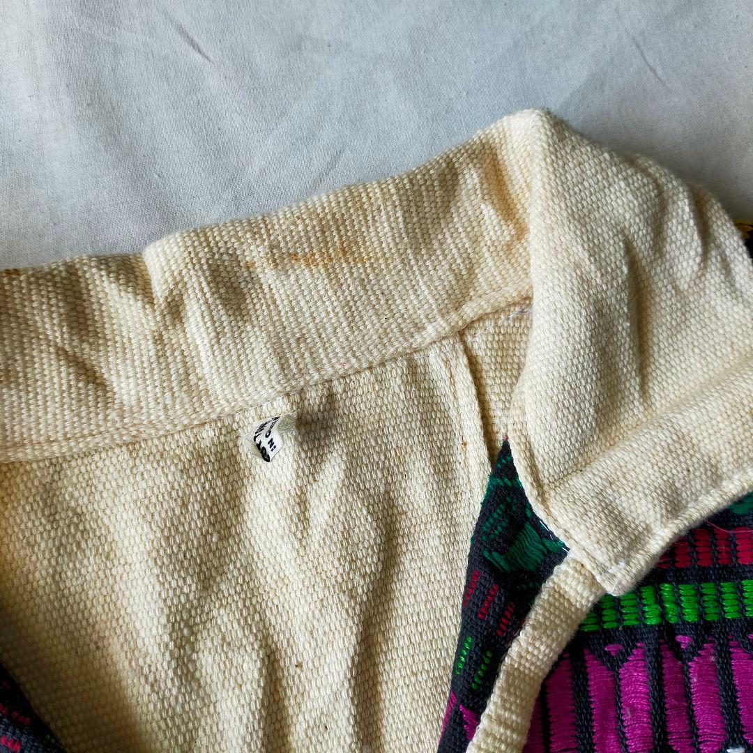 古着　グアテマラシャツ　ハンドメイド　刺繍　エスニック　ネイティブ　プルオーバー